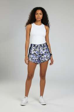 Nike Girl's Dri-FIT Tempo Running Shorts Floral Print Navy Blue